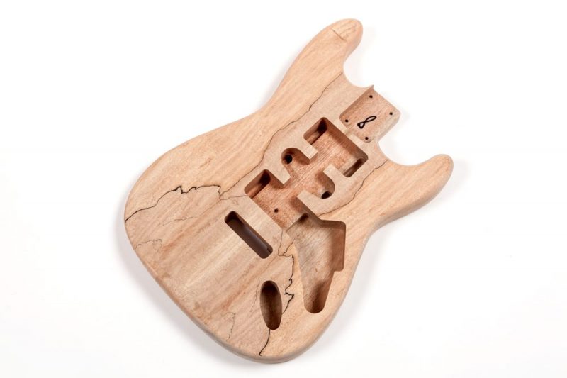 MAHOGANY SPALTED MAPLE STRATOCASTER GUITAR BODY