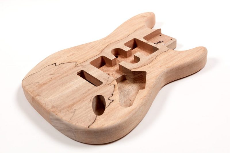 MAHOGANY SPALTED MAPLE STRATOCASTER GUITAR BODY