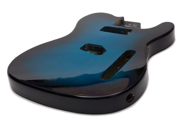 BLUE SUNBURST ASH WITH FLAMED MAPLE TOP TELECASTER GUITAR BODY