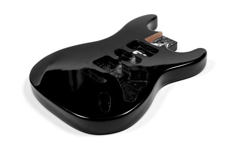 BLACK GLOSS ASH STRATOCASTER GUITAR BODY