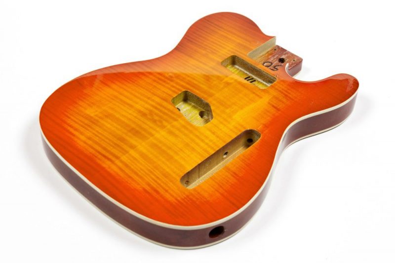 HONEY BURST ASH WITH FLAMED MAPLE TOP TELECASTER GUITAR BODY