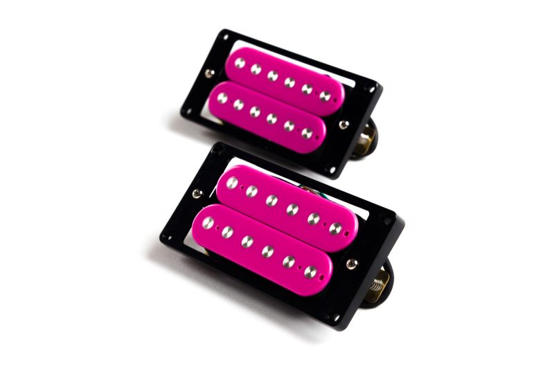 PINK ARTEC FLAT POLES VINTAGE HUMBUCKER PICKUPS