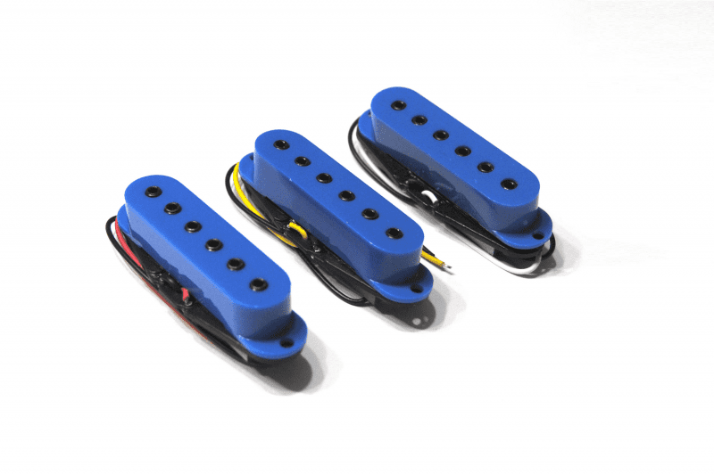PASTILLAS ARTEC MACHING SINGLE COIL CON POLOS HEXAGONALES AZULES