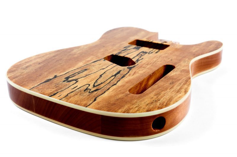 NATURAL FINISH MAHOGANY WITH SPALTED MAPLE TOP TELECASTER GUITAR BODY