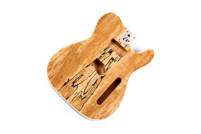 NATURAL FINISH MAHOGANY WITH SPALTED MAPLE TOP TELECASTER GUITAR BODY
