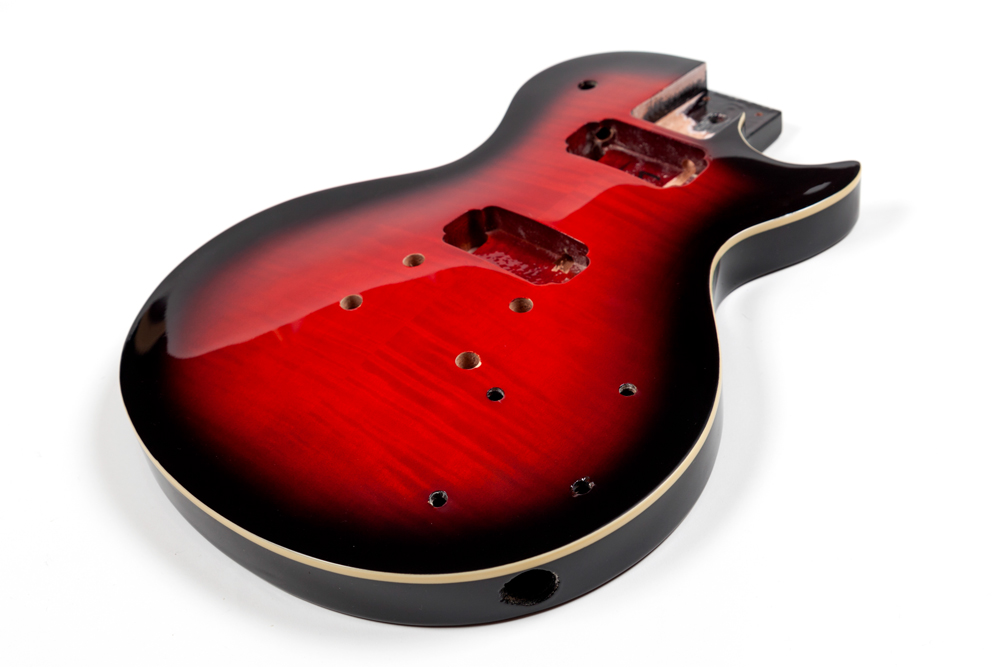 RED SUNBURST MAHOGANY WITH FLAMED MAPLE TOP LES PAUL GUITAR BODY ...