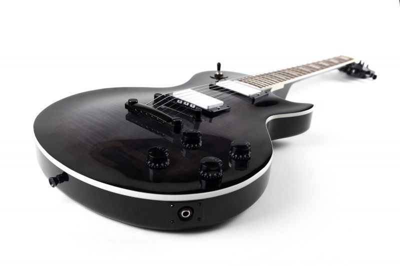 CLANDESTINE LES PAUL FLAMED BLACK ELECTRIC GUITAR