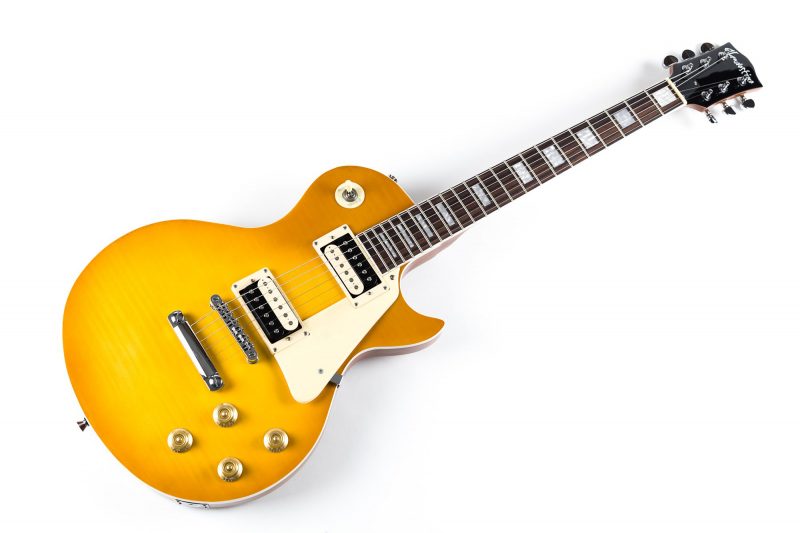 CLANDESTINE LES PAUL FLAMED HONEY ELECTRIC GUITAR
