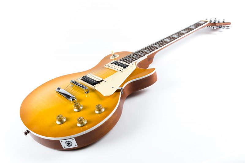 CLANDESTINE LES PAUL FLAMED HONEY ELECTRIC GUITAR