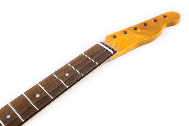 MASTIL TELECASTER DE ARCE Y PALO ROSA 22 TRASTES CEJILLA HUESO LÍNEA TRASERA VINTAGE TINT GLOSS