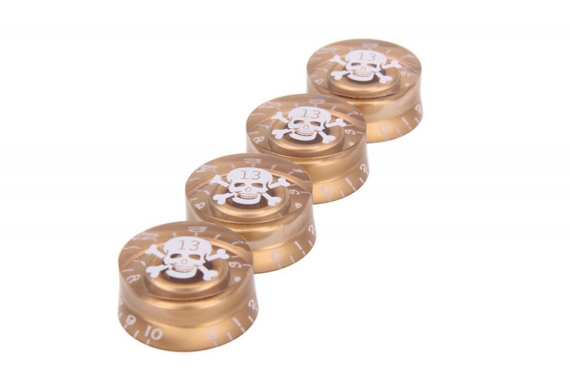 BOTONES SPEED LES PAUL DORADOS CON CALAVERA