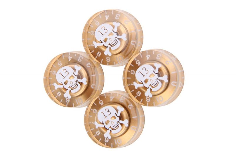 BOTONES SPEED LES PAUL DORADOS CON CALAVERA