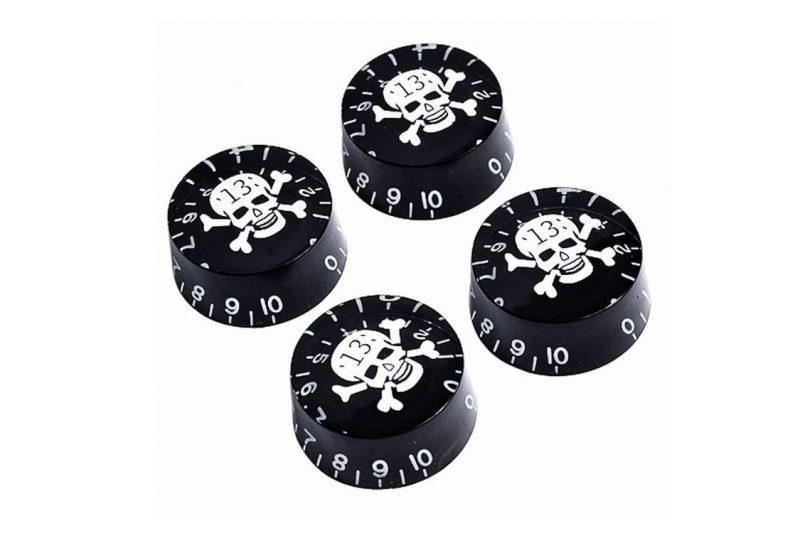 BOTONES SPEED LES PAUL NEGROS CON CALAVERA