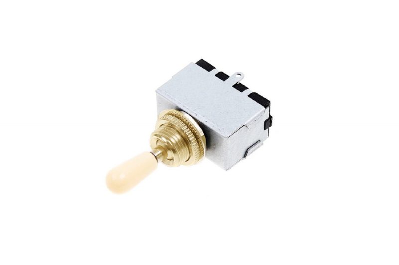 SELECTOR 3 POSICIONES TOGGLE BOX KOREA DORADO CON TIP CREMA