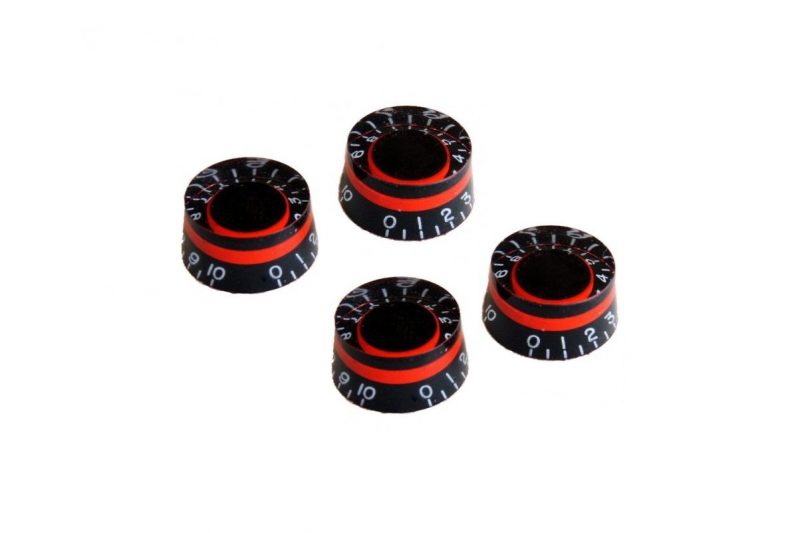 BOTONES SPEED LES PAUL NEGROS CON CIRCULO ROJO