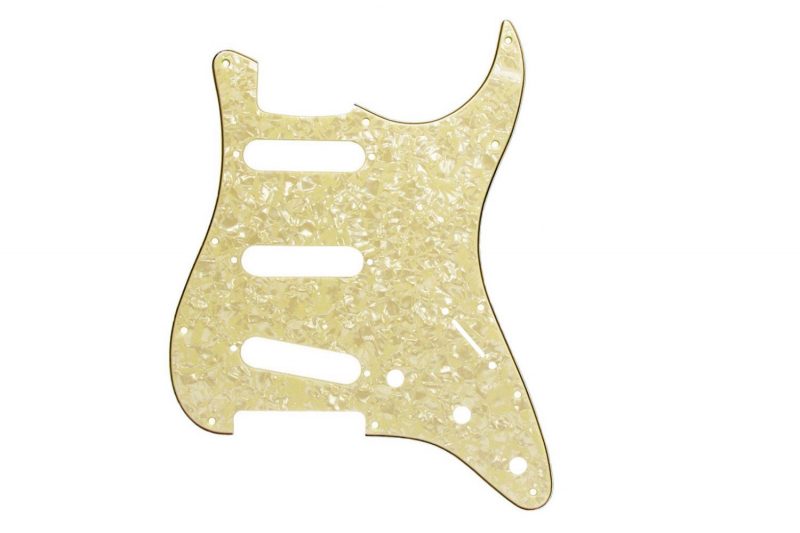 IVORY PEARL STRATOCASTER PICKGUARD SSS 4 PLY