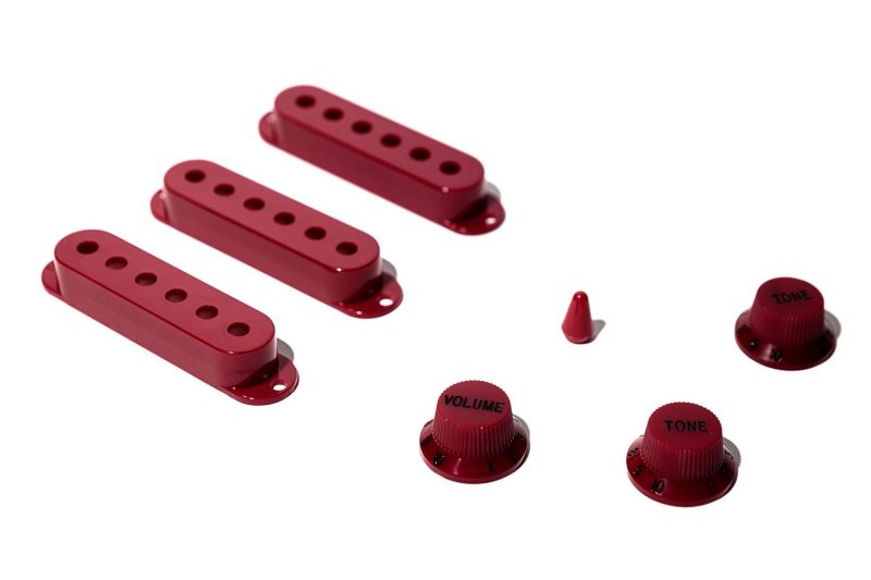 RED TIP, KNOBS AND SINGLE COIL COVERS SET