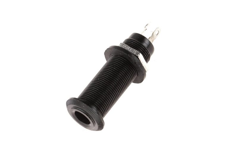 CONECTOR JACK HEMBRA ESTEREO CILINDRICO NEGRO