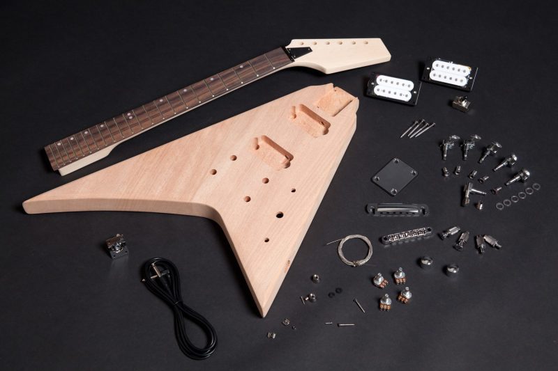 KIT DIY GUITARRA ELECTRICA FLYING V CAOBA