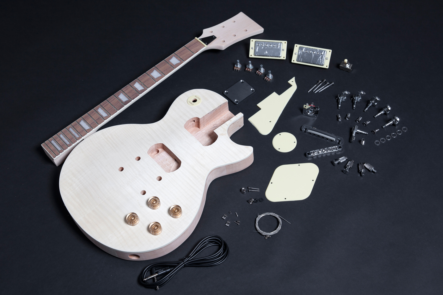 Mahogany With Flamed Maple Set In Les Paul Electric Guitar Diy Kit Clandestine Guitars Tienda Online De Repuestos De Guitarra