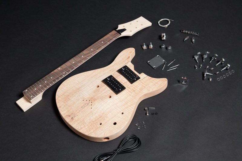MAHOGANY WITH SPALTED MAPLE TOP PRS ELECTRIC GUITAR DIY KIT