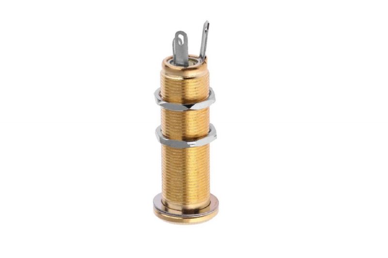 GOLD CYLINDER FEMALE STEREO JACK CONNECTOR
