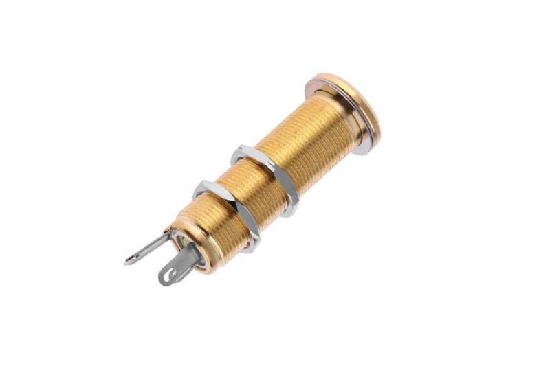 GOLD CYLINDER FEMALE STEREO JACK CONNECTOR