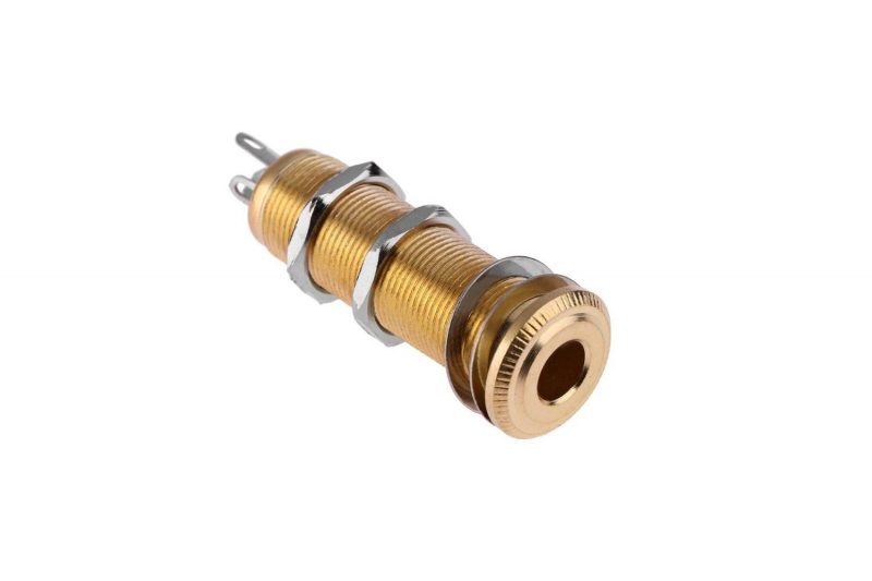 GOLD CYLINDER FEMALE STEREO JACK CONNECTOR