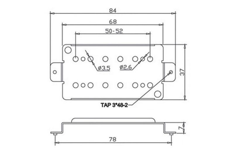 12 HOLES BRASS HUMBUCKER BASEPLATE