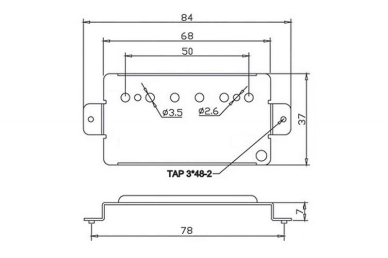 6 HOLES BRASS HUMBUCKER BASEPLATE