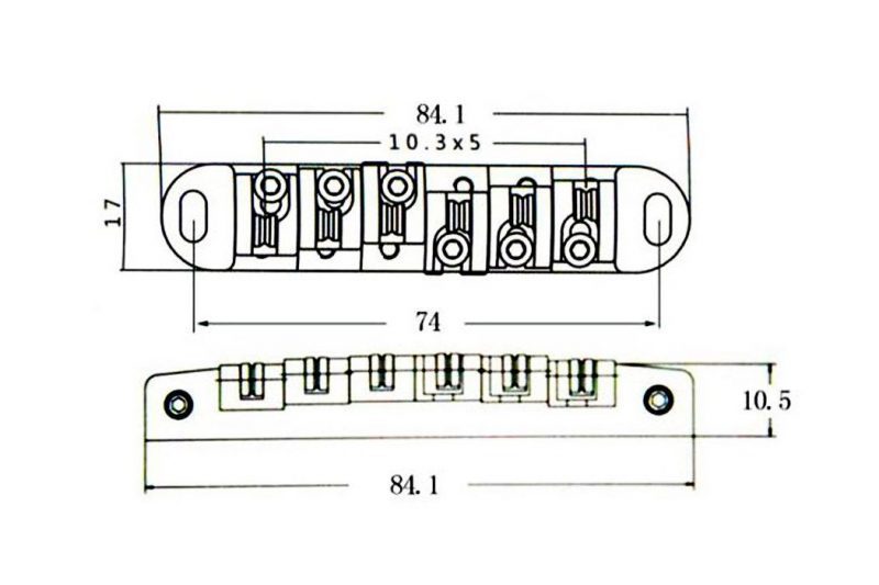 BLACK ROLLER TUNE O MATIC BRIDGE