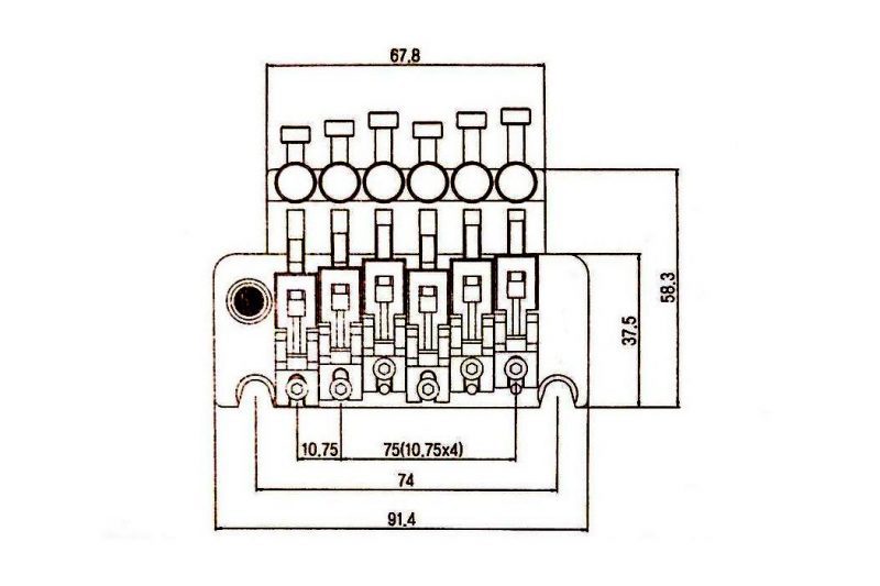 BLACK FLOYD ROSE SPECIAL FRTS2000 DOUBLE LOCKING TREMOLO BRIDGE