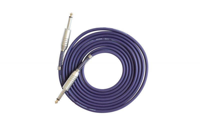 PURPLE 3 METERS RUBBER DOUBLE MONO JACK 6.35MM CABLE