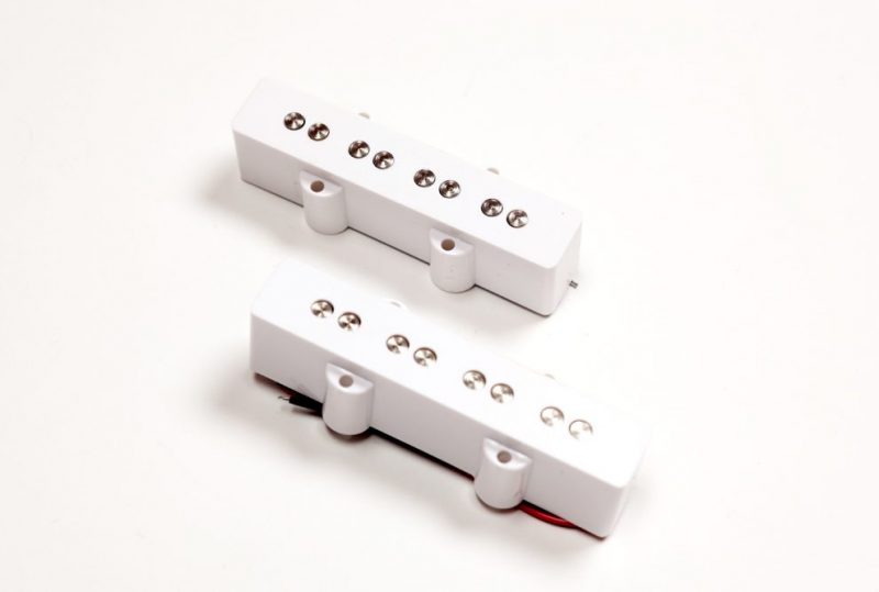 WHITE ARTEC JOC4 OPEN POLES JAZZ BASS PICKUPS
