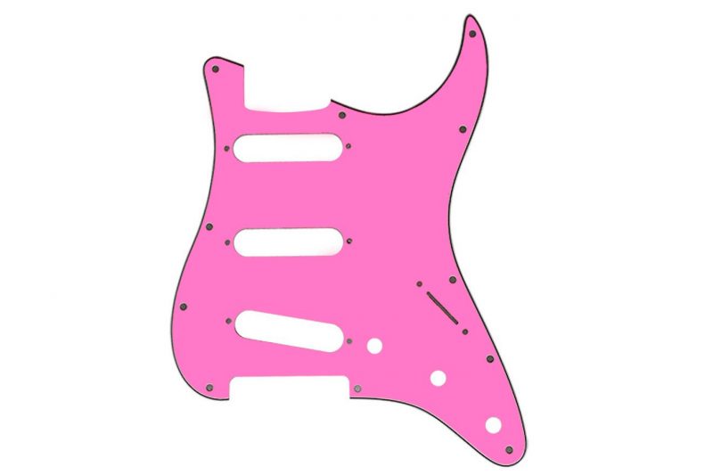 PINK 3PLY STRATOCASTER PICKGUARD SSS