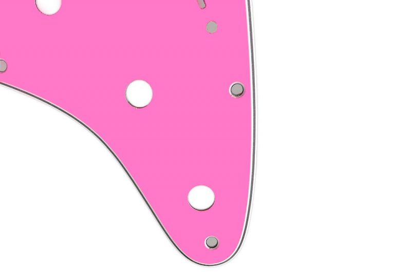 PINK 3PLY STRATOCASTER PICKGUARD SSS