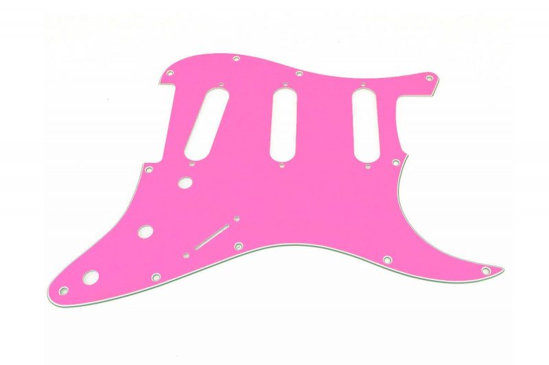 PINK 3PLY STRATOCASTER PICKGUARD SSS