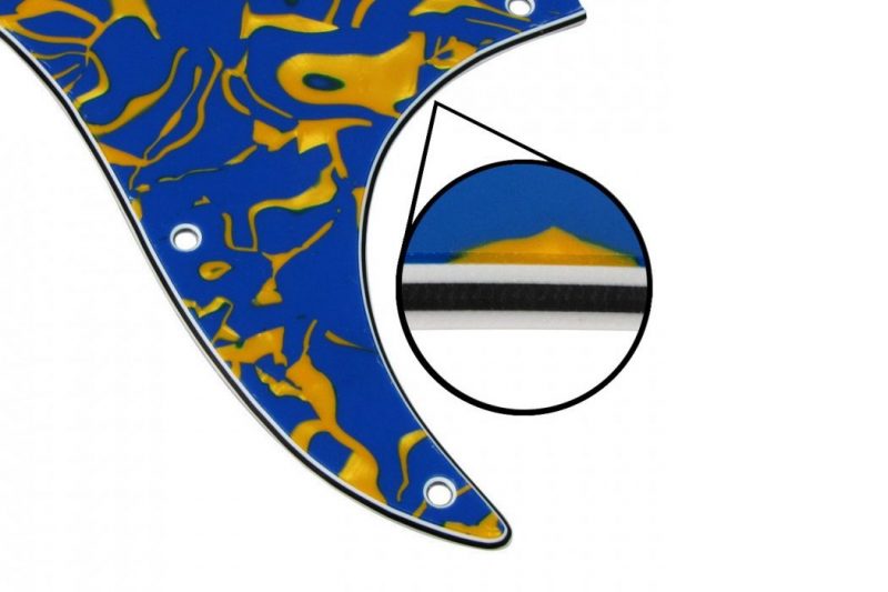 BLUE YELLOW SHELL STRATOCASTER PICKGUARD SSS 4 PLY
