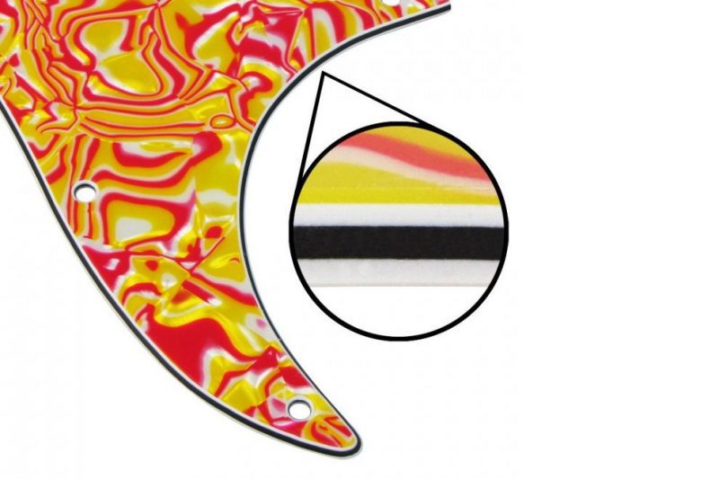 RED ROSE YELLOW SHELL STRATOCASTER PICKGUARD SSS 4 PLY