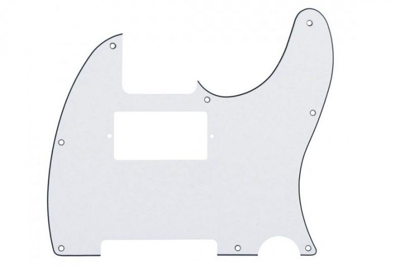 WHITE 3PLY TELECASTER HUMBUCKER PICKGUARD