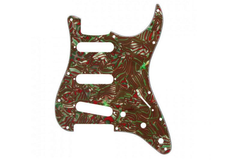 PICKGUARD STRATOCASTER SSS RED GREEN STRIPE
