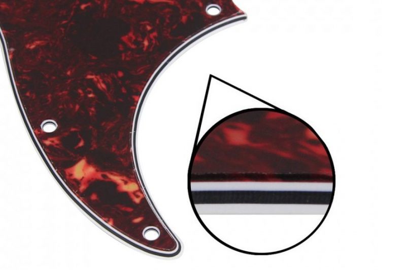 RED TORTOISE 4PLY PRECISION BASS PICKGUARD