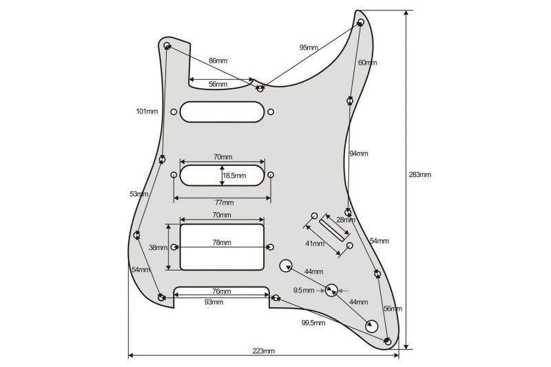 PICKGUARD STRATOCASTER HSS BLANCO 3 CAPAS