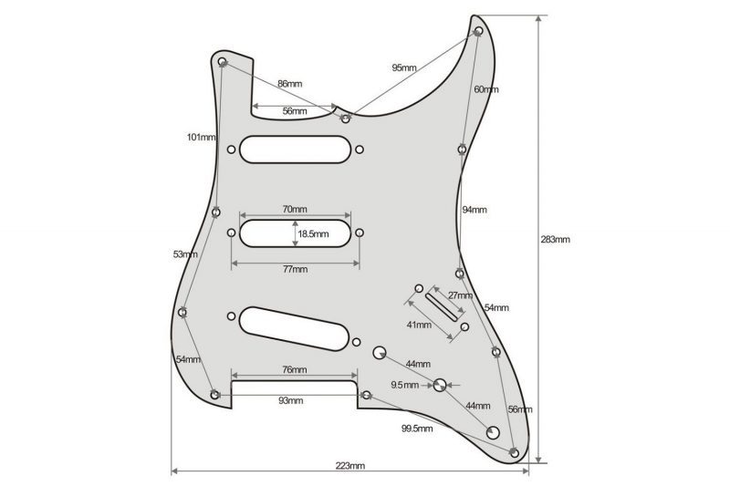 PICKGUARD STRATOCASTER SSS TAWNY STRIPE