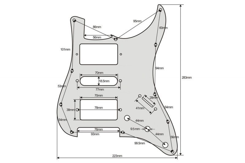 PICKGUARD STRATOCASTER HSH CREMA 3PLY