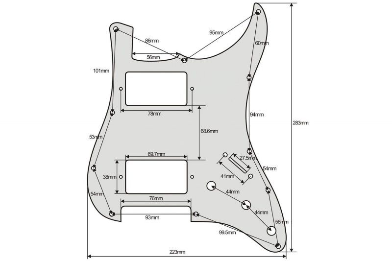 PICKGUARD STRATOCASTER HH BLANCO 1 CAPA