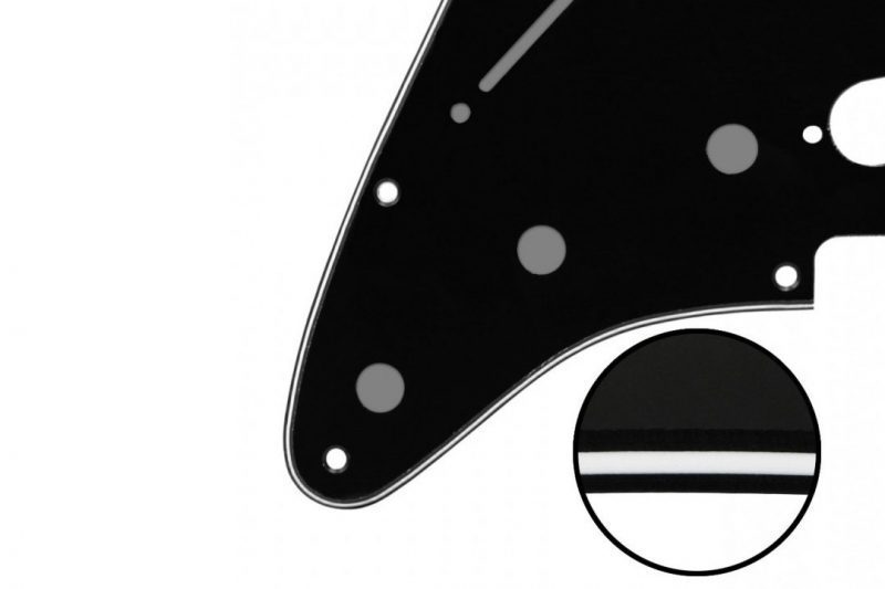 PICKGUARD STRATOCASTER SSS ZURDO NEGRO 3 CAPAS