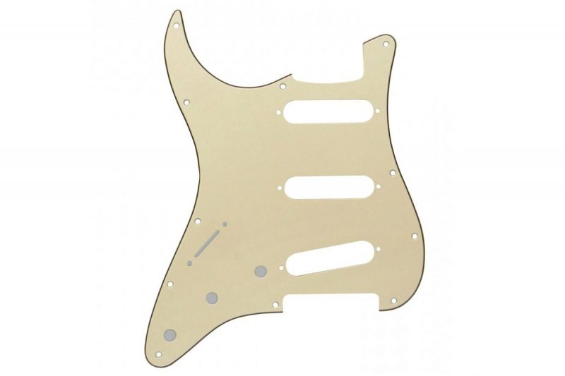 PICKGUARD STRATOCASTER SSS ZURDO CREMA 3 CAPAS