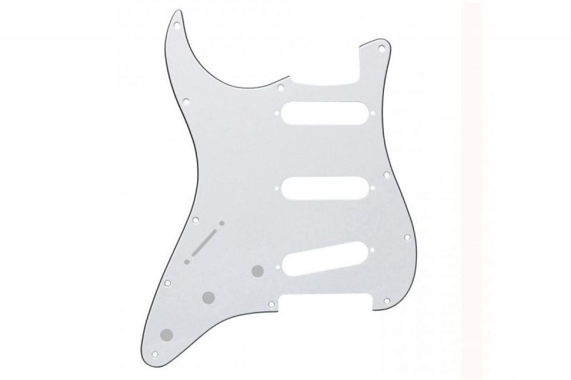 PICKGUARD STRATOCASTER SSS ZURDO BLANCO 3 CAPAS