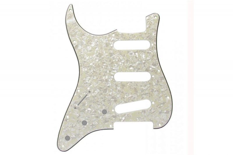 PICKGUARD STRATOCASTER SSS ZURDO BLANCO ENVEJECIDO PERLADO